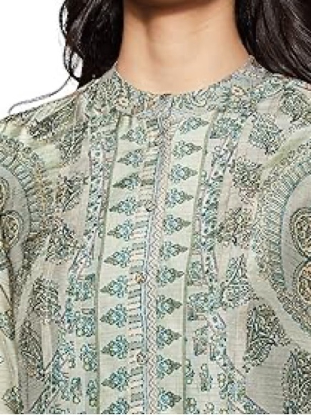 SOFT SURROUNDINGS Green Jardin Majorelle Boho Long Sleeve Handkerchief Dress XL - Picture 2 of 14